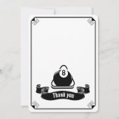 biljart verjaardagsfeestje zwembad thema wit kaart (Achterkant)