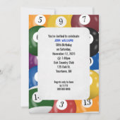 Biljart verjaardagsfeestthema kaart (Voorkant)