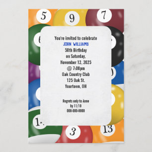 Biljart verjaardagsfeestthema kaart