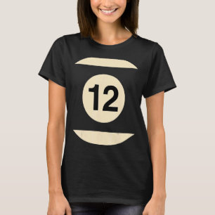 Biljart vermomming als bal nr 12 groep kostuum t-shirt