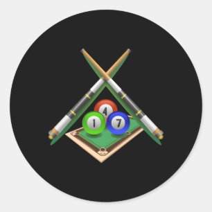 biljart voor biljart spelen pool ronde sticker