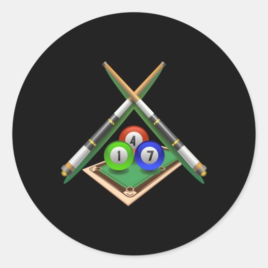 biljart voor biljart spelen pool ronde sticker (Voorkant)