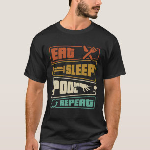 Biljart voor Vrouwen Lange Pool voor Mannen Retro T-shirt