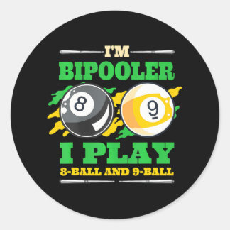 Biljart Zwembad Biljart Ik Ben Bipooler 9 Bal Ronde Sticker