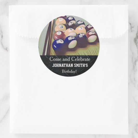 Biljart Zwembad Rugged Verjaardag Stickers (Tas)