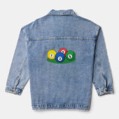 Biljart zwembad snooker ballen denim jacket (Achterkant)