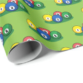 Biljart zwembad snooker ballen patroon cadeaupapier (Rol Hoek)