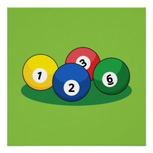 Biljart zwembad snooker ballen perfect poster