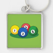 Biljart zwembad snooker ballen sleutelhanger (Voorkant)