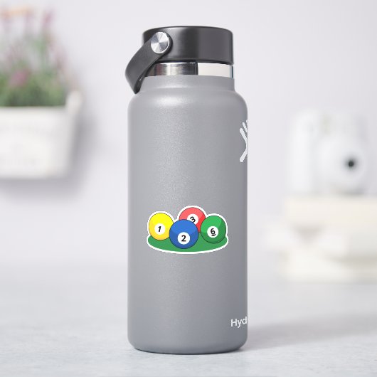 Biljart zwembad snooker ballen sticker (HydroFlask)