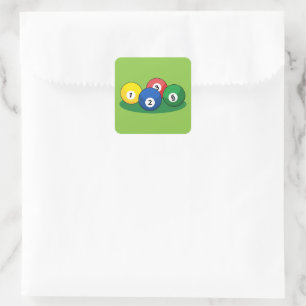 Biljart zwembad snooker ballen vierkante sticker