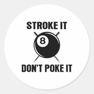 Biljart zwembad snooker speler grappige slag het n ronde sticker