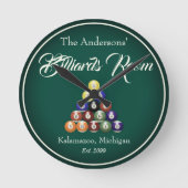 biljart zwembad tafel kamer ronde klok (Voorkant)