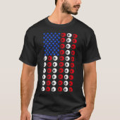 Biljartbal Amerikaanse vlag Pool Acht Ball T-shirt (Voorkant)