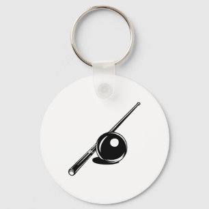 Biljartbal en Cue Stick Sketch Carom biljart Sleutelhanger