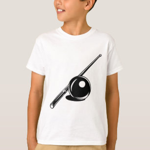 Biljartbal en Cue Stick Sketch Carom biljart T-shirt