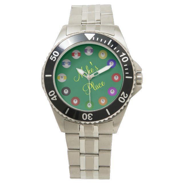 Biljartbal genummerd horloge (Voorkant)