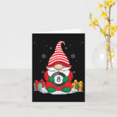 Biljartbal Kerstmis Gnomen Schattige Biljartbal Kaart (Gele Bloem)