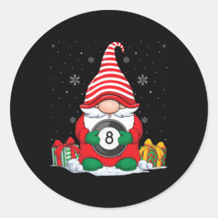 Biljartbal Kerstmis Gnomen Schattige Biljartbal Ronde Sticker