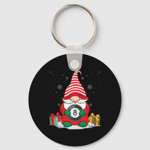 Biljartbal Kerstmis Gnomen Schattige Biljartbal Sleutelhanger