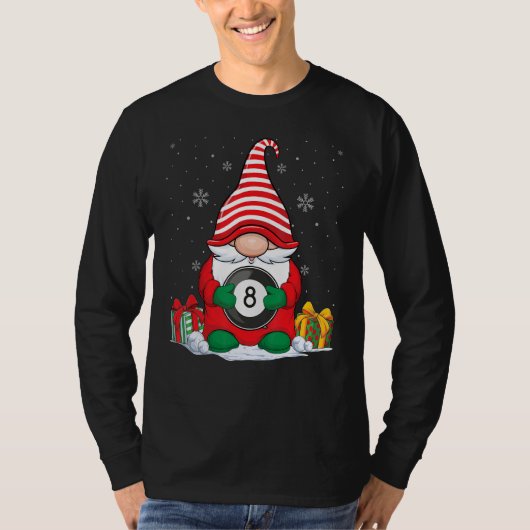 Biljartbal Kerstmis Gnomen Schattige Biljartbal T-shirt (Voorkant)