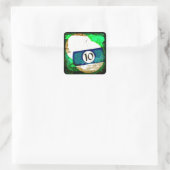 BILJARTBAL NUMMER 10 VIERKANTE STICKER (Tas)