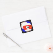 BILJARTBAL NUMMER 11 VIERKANTE STICKER (Envelop)