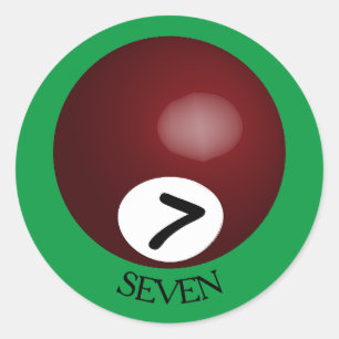 Biljartbal Sticker nummer 7