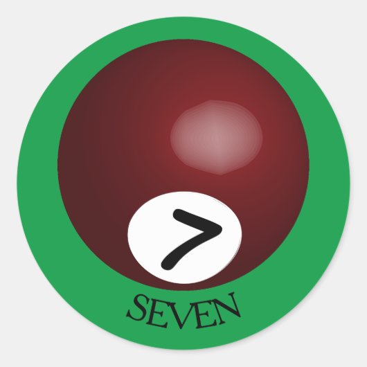 Biljartbal Sticker nummer 7 (Voorkant)