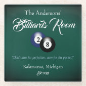 biljartbalkbalken glazen onderzetter (Voorkant)