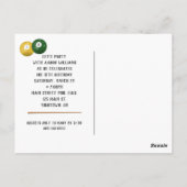 Biljartballen 16e verjaardagsfeest Postkaart (Achterkant)