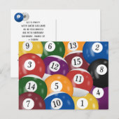 Biljartballen 20e verjaardagsfeest Postkaart (Voorkant / Achterkant)