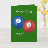 Biljartballen 23e verjaardag kaart (Gele Bloem)