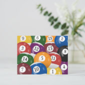 Biljartballen 45e verjaardagsfeest Postkaart (Staand voorkant)