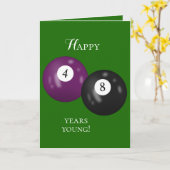 Biljartballen 48e verjaardag kaart (Gele Bloem)