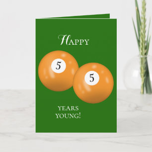 Biljartballen 55e verjaardag kaart