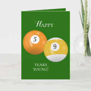 Biljartballen 59e verjaardag kaart