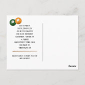 Biljartballen 65e verjaardagsfeestje ansichtkaart briefkaart (Achterkant)