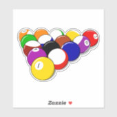 Biljartballen, acht-ball rek sticker (Vel)