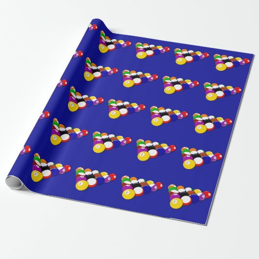 Biljartballen Cadeaupapier (Uitgerold)