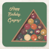  Biljartballen Custom Pool Table Thema Kartonnen Onderzetters (Voorkant)