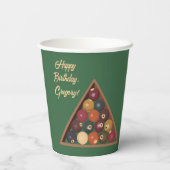  Biljartballen Custom Pool Table Thema Papieren Bekers (Achterkant)