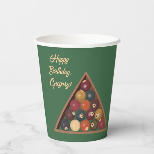  Biljartballen Custom Pool Table Thema Papieren Bekers (Achterkant)