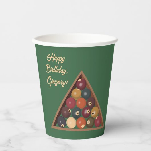  Biljartballen Custom Pool Table Thema Papieren Bekers (Voorkant)