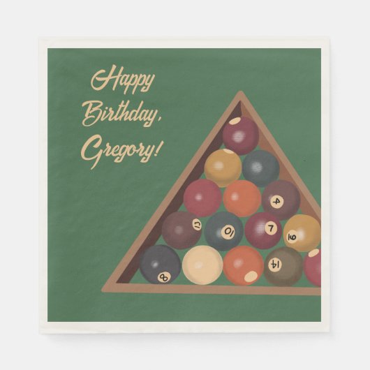 Biljartballen Custom Pool Table Thema Servet (Voorkant)