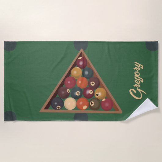 Biljartballen Custom Pool Table Thema Strandlaken (Voorkant)