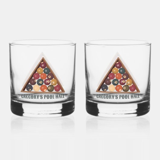 Biljartballen Custom Pool Table Thema Whisky Glas (Achterkant)