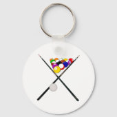 Biljartballen en Poolkeus Sleutelhanger (Voorkant)