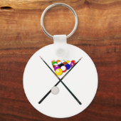 Biljartballen en Poolkeus Sleutelhanger (Voorkant)