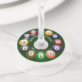 Biljartballen Glanzend Kleurrijk Zwembad Snooker G Wijnglaslabel (Dichtbij)